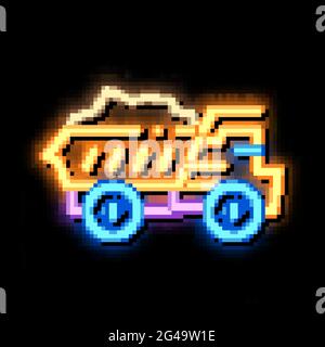 illustrazione dell'icona di preriscaldamento del neon del camion del motore Illustrazione Vettoriale
