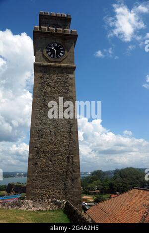 Torre dell'orologio del forte di Galle in Sri Lanka Foto Stock