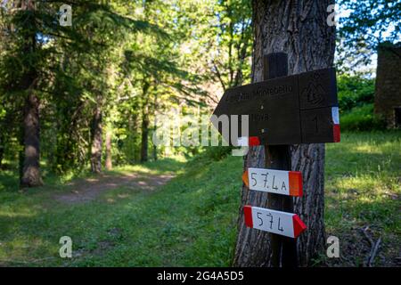 Podere Montebello, Modigliana, Forlì, Emilia Romagna, Italia, Europa. Foto Stock