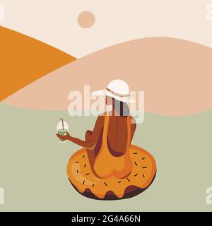 Ciao estate poster Illustrazione Vettoriale