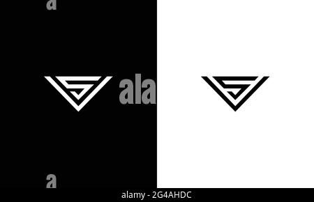 Lettere alfabetiche iniziali Logo monogramma SV, VS Illustrazione Vettoriale
