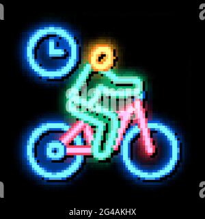 illustrazione dell'icona di bagliore al neon con tempo di ciclo limitato Illustrazione Vettoriale