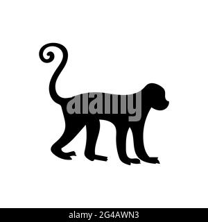 La scimmia icona piana, animale per il cinese segno zodiacale Foto Stock