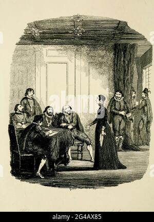 Viviana ha esaminato dal Conte di Salisbury e il Consiglio privato nella Camera delle Stelle dal libro 'Guy Fawkes; o, il tradimento della polvere da sparo. Un romanzo storico ' di William Harrison Ainsworth, con illustrazioni su acciaio di George Cruikshank. Pubblicato a Londra, da George Routledge and Sons, limitato nel 1841. Guy Fawkes (Guido Fawkes, 13 aprile 1570 – 31 gennaio 1606) è stato un . 1605 Nacque e studiò a York; suo padre morì quando Fawkes aveva otto anni Foto Stock