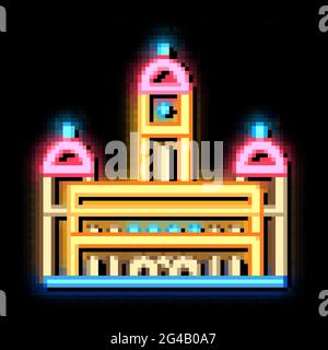 sultan palace abdul - samad neon icona di luce Illustrazione Vettoriale