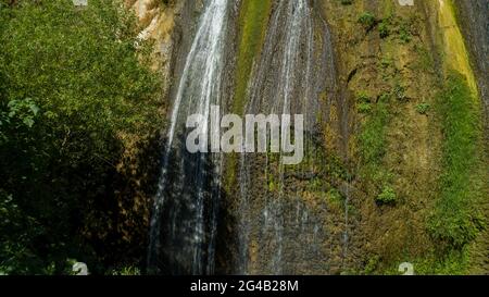 Fotografia aerea del torrente Banias (fiume Banias o fiume Hermon) alture del Golan, Israele Foto Stock