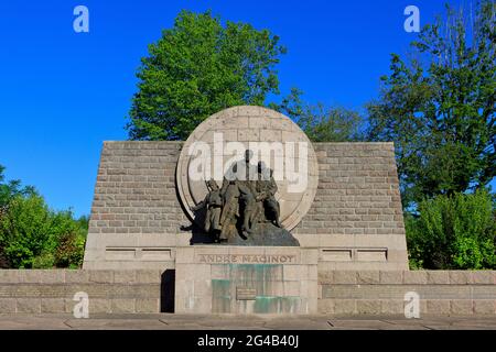 Memoriale al funzionario francese, soldato, e membro del Parlamento André Maginot (1877-1932) a Fleury-devant-Douaumont (Mosa), Francia Foto Stock