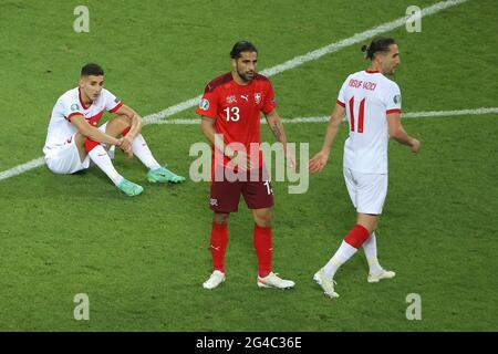 BAKU, AZERBAIGIAN - GIUGNO 20: La Turchia è rimasta delusa durante la partita UEFA Euro 2020 tra la Svizzera e la Turchia allo Stadio Olimpico di Baku il 20 giugno 2021 a Baku, Azerbaigian (Foto di /Orange Pictures) Credit: Orange Pics BV/Alamy Live News Foto Stock