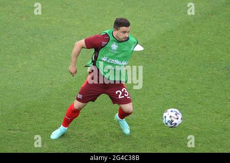 BAKU, AZERBAIGIAN - GIUGNO 20: Xherdan Shaqiri della Svizzera si sta riscaldando durante la partita UEFA Euro 2020 tra la Svizzera e la Turchia allo Stadio Olimpico di Baku il 20 giugno 2021 a Baku, Azerbaigian (Foto di Orange Pictures) Credit: Orange Pics BV/Alamy Live News Foto Stock