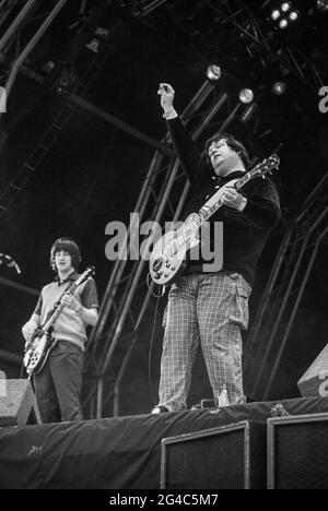 Ecografia al Glastonbury Festival 1998, Worthy Farm, Somerset, Inghilterra, Regno Unito. Foto Stock