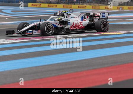 47 Mick Schumacher (GER Haas F1 Team), Gran Premio di Francia di F1 sul circuito Paul Ricard il 19 giugno 2021 a le Castellet, Francia.Foto di Florian Escoffier/ABACAPRESS.COM Foto Stock