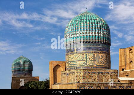 Storica Moschea Bibi Khanum a Samarcanda, Uzbekistan. Foto Stock