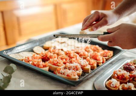 Deliziosi antipasti in un matrimonio Foto Stock