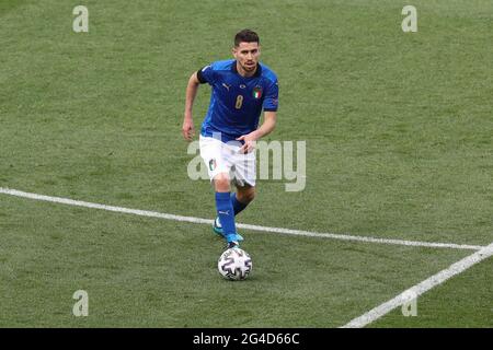 Roma, Italia, 20 giugno 2021. Jorginho d'Italia durante la partita UEFA Euro 2020 allo Stadio Olimpico di Roma. L'immagine di credito dovrebbe essere: Jonathan Moscop / Sportimage Foto Stock