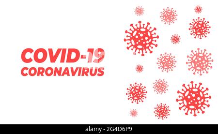 Creative (Corona virus -2019-nCoV ) Banner Word con icone virus. Illustrazione vettoriale. Illustrazione Vettoriale