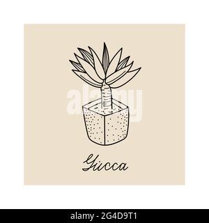 cartolina con yucca interna nel piatto Illustrazione Vettoriale
