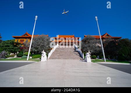 Bei colori di un tempio buddista Nan Tien Temple Woolongong Sydney NSW Australia Foto Stock