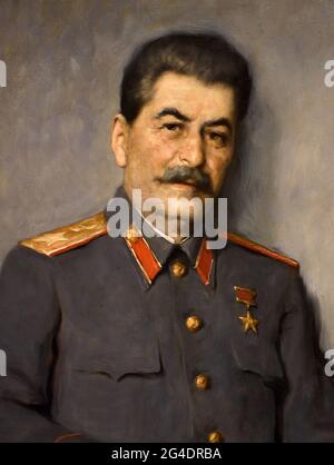 Joseph Stalin1947-1948 ( Rivoluzione russa 1917 - 1945 ) Lenin Stalin propaganda russa - Pubblicità Russia URSS Foto Stock
