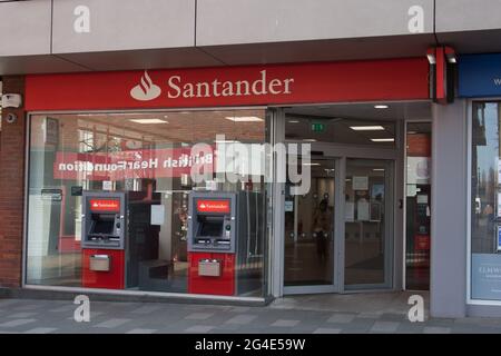 La High Street Bank, Santander a Maidenhead nel Regno Unito Foto Stock