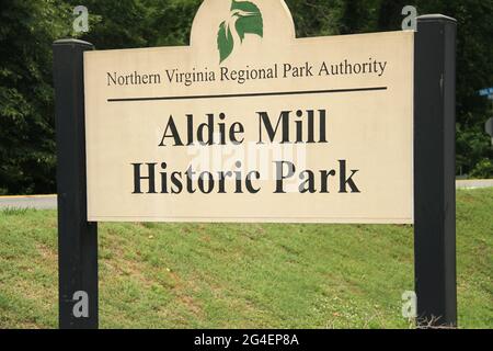 Aldie Mill Historic Park, a Aldie, Virginia, Stati Uniti Foto Stock