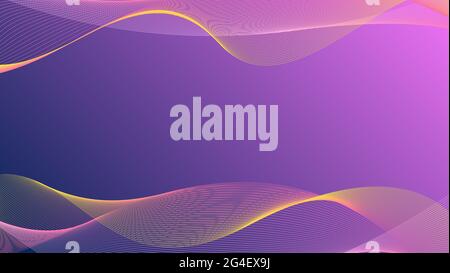 Swaying linee ondulate Abstract Wave sfondo rosa e blu con strisce gialle Foto Stock