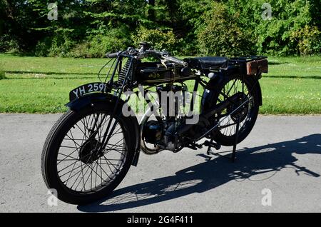 1927 porta grande AJS Foto Stock