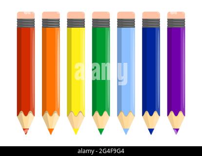 impostato di colorato matite. icona per creatività e disegno. bambini Hobby  e intrattenimento. rosso, blu e giallo Stazionario. piatto cartone animato  10919490 Arte vettoriale a Vecteezy