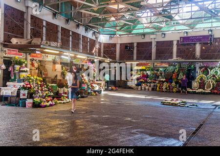 SANTIAGO, CILE - 28 MARZO 2015: Mercato dei fiori nel quartiere Bellavista di Santiago, Cile Foto Stock