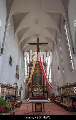 Coro della chiesa parrocchiale di S. Marien, costruita nel XIV secolo, Sulzbach-Rosenberg, Palatinato superiore, Baviera, Germania Foto Stock