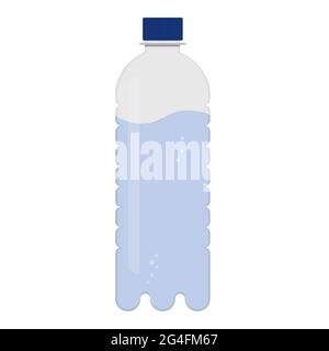Bottiglia di acqua minerale. Isolato su sfondo bianco. Illustrazione Vettoriale