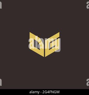 Logo Letter iniziale Logo modello con sfondo oro e nero, icona vettoriale moderno Illustrazione Vettoriale