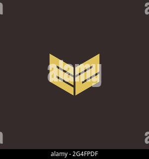 Logo Letter iniziale Logo modello con sfondo oro e nero, icona vettoriale moderno Illustrazione Vettoriale