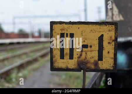 un puntatore alla stazione Foto Stock