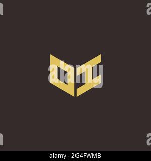 Logo Letter iniziale Logo modello con sfondo oro e nero, icona vettoriale moderno Illustrazione Vettoriale