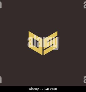 Logo Letter iniziale Logo modello con sfondo oro e nero, icona vettoriale moderno Illustrazione Vettoriale