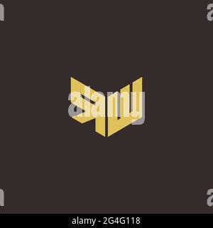 Logo Letter iniziale Logo modello con sfondo oro e nero, icona vettoriale moderno Illustrazione Vettoriale