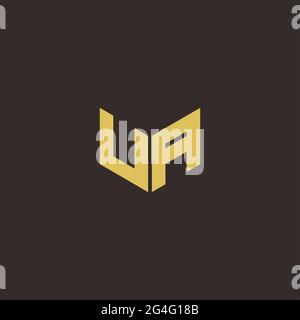 Logo Letter iniziale Logo modello con sfondo oro e nero, icona vettoriale moderno Illustrazione Vettoriale