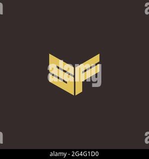 Logo Letter iniziale Logo modello con sfondo oro e nero, icona vettoriale moderno Illustrazione Vettoriale