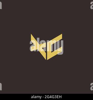 Logo Letter iniziale Logo modello con sfondo oro e nero, icona vettoriale moderno Illustrazione Vettoriale