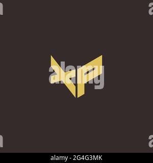 Logo Letter iniziale Logo modello con sfondo oro e nero, icona vettoriale moderno Illustrazione Vettoriale