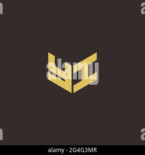 Logo Letter iniziale Logo modello con sfondo oro e nero, icona vettoriale moderno Illustrazione Vettoriale