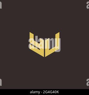 Logo Letter iniziale Logo modello con sfondo oro e nero, icona vettoriale moderno Illustrazione Vettoriale