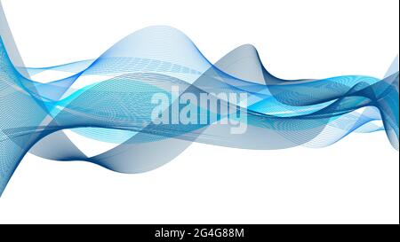 Onda astratta sfondo blu retro bianco Illustrazione Vettoriale