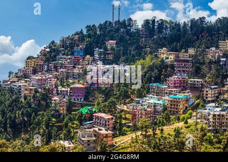 La città di dharamsala in India Foto Stock