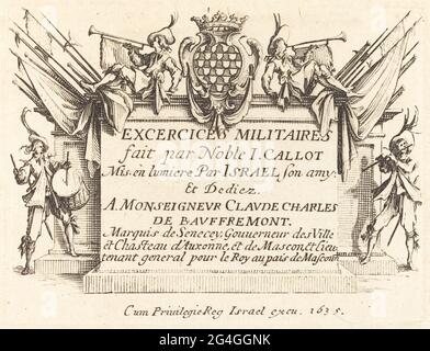 Pagina del titolo "Esercizi militari", 1634/1635. Foto Stock