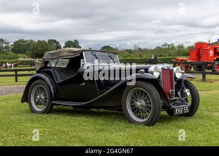 1939 MG TA Midget in esposizione al Shuttleworth Foto Stock