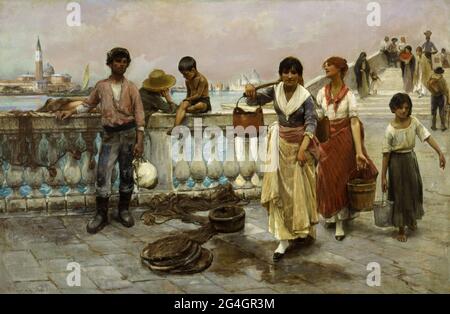 Vettori idrici, Venezia, 1884. Foto Stock