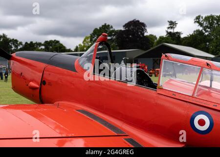 1952 de Havilland Canada DHC-1 Chippmunk T22 (G-BCGC) utilizzato per l'allenamento in volo da parte del principe Carlo di HRH e ancora dipinto in colori Royal Flight Foto Stock