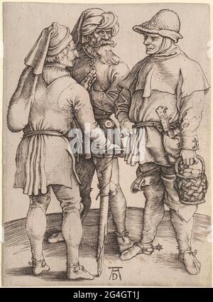 Tre contadini in conversazione, 1497-1498. Foto Stock