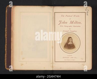 Produzione fotografica di un disegno, che rappresenta un ritratto di John Milton. . Foto Stock